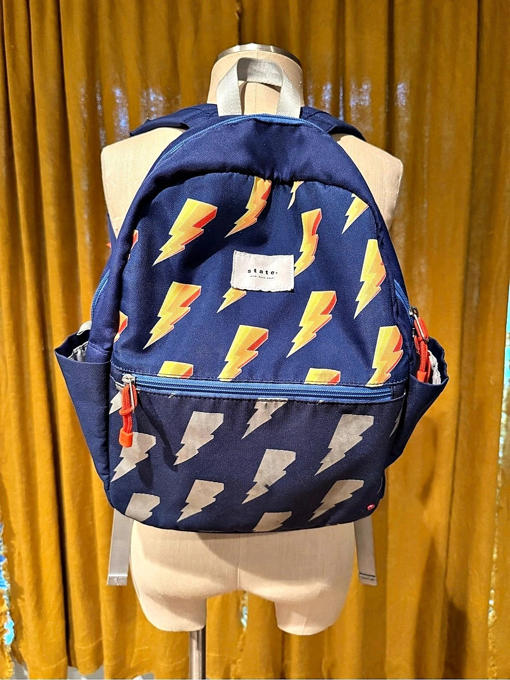 STATE Lightning Bolt Backpack in Blue & Yellow